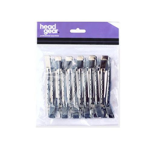 Head Gear Metal Section Clips 12 pk - Silver - Allure Hair Supplies