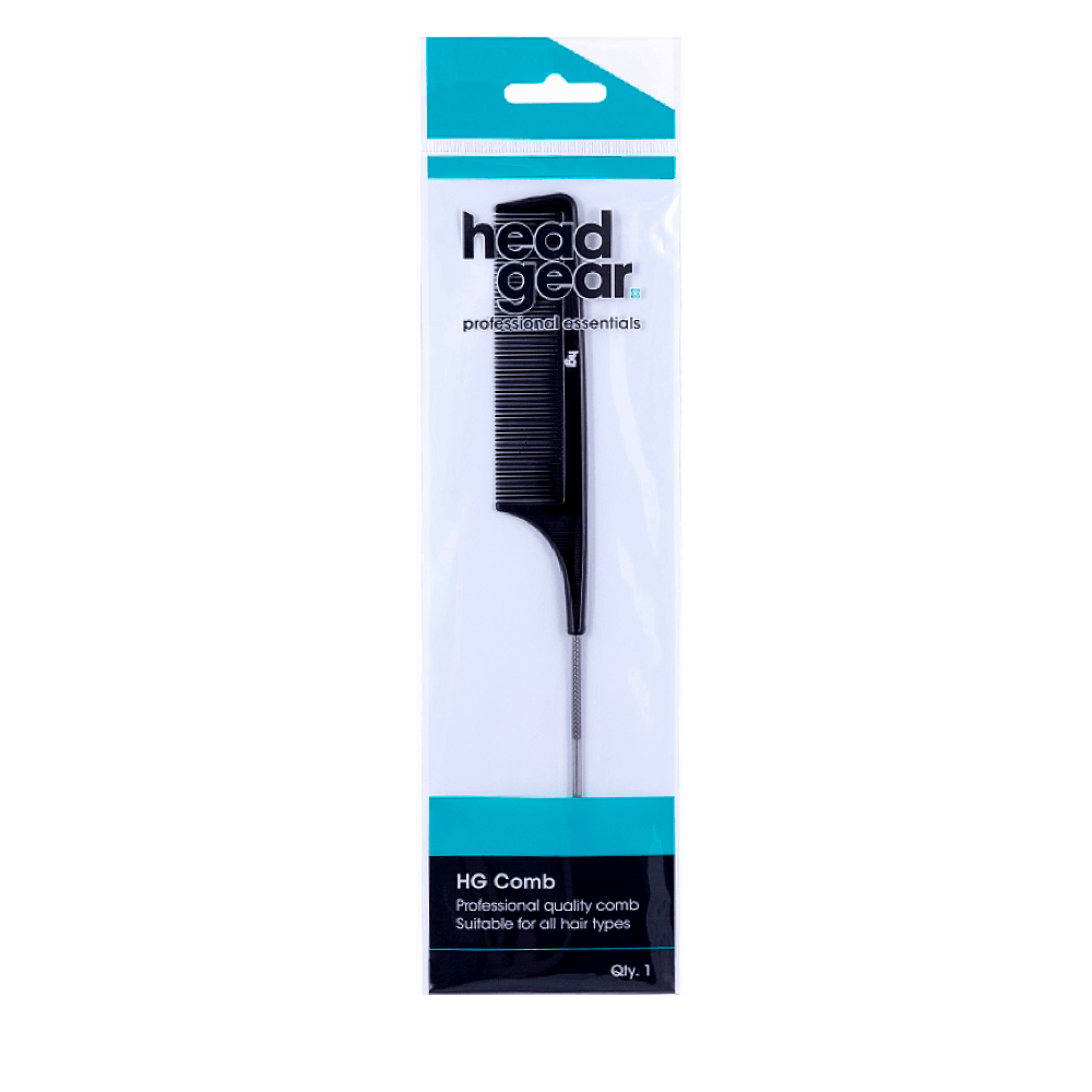 Head Gear No.2 Metal Pin Tail Comb – Black - Allure Hair Supplies