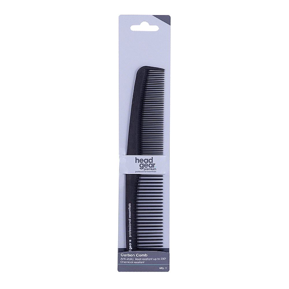 Head Gear HG 11 Large Carbon Comb - Allure Hair Supplies