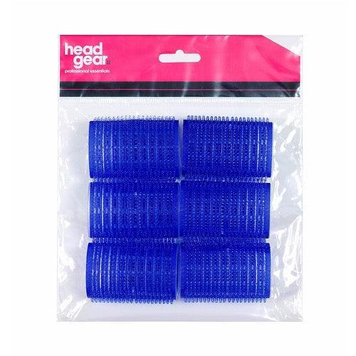 Head Gear Velcro Roller Dark Blue 78mm - 6 pack - Allure Hair Supplies