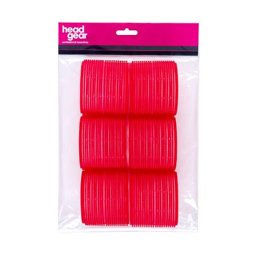 Head Gear Velcro Roller Red 70mm - 6 pack