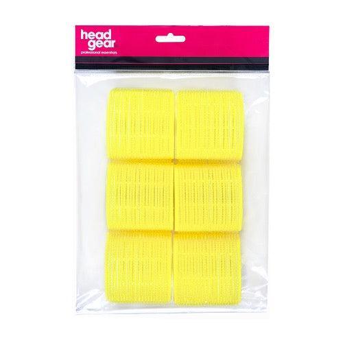 Head Gear Velcro Roller Yellow 66mm - 6 pack - Allure Hair Supplies