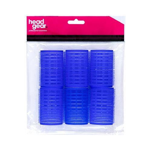Head Gear Velcro Roller Blue 40mm - 6 pack - Allure Hair Supplies