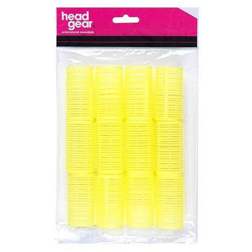 Head Gear Velcro Roller Yellow 32mm - 12 pack - Allure Hair Supplies