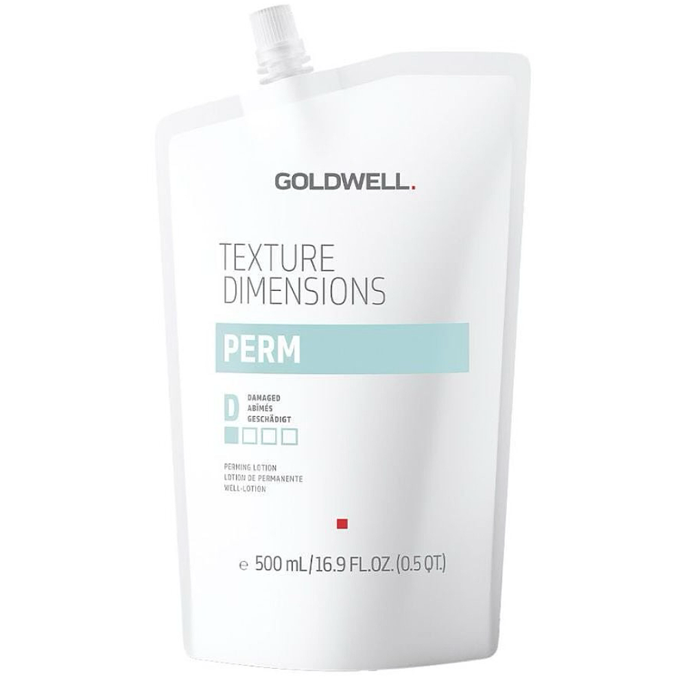 Goldwell Texture Dimensions perm lotion pouch for damaged hair, 500ml salon haircare product