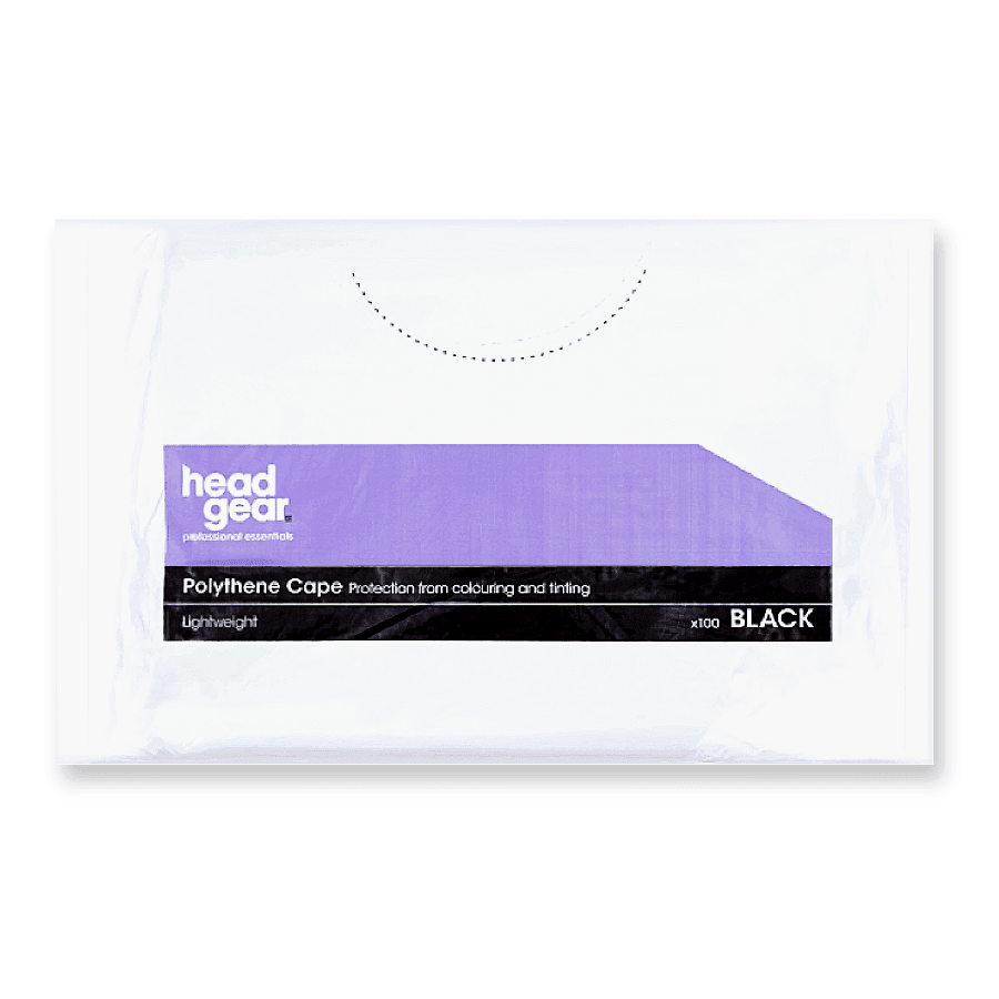 Head Gear polythene shoulder capes (x100) Black - Allure Hair Supplies