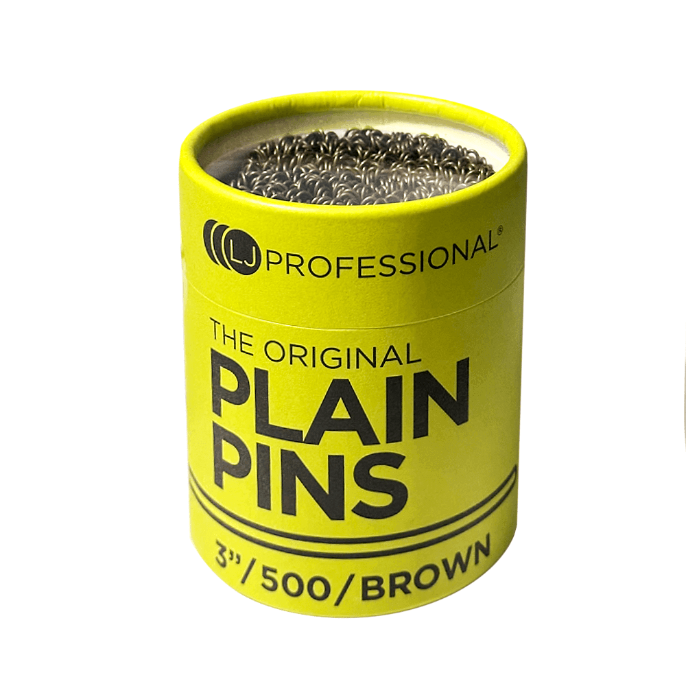 The Original Brown Plain Pins 3" - 500pcs - Allure Hair Supplies