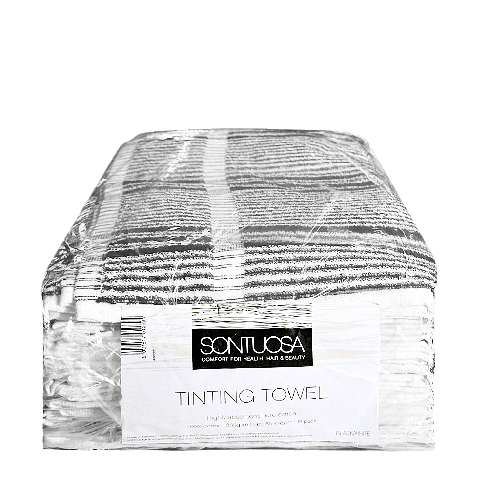 Tinting Towels Black/White - 12 pack - Allure Hair Supplies
