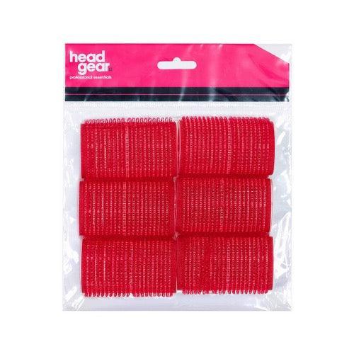 Head Gear Velcro Hair Roller Large Red 36mm - 6 pack - Allure Hair Supplies