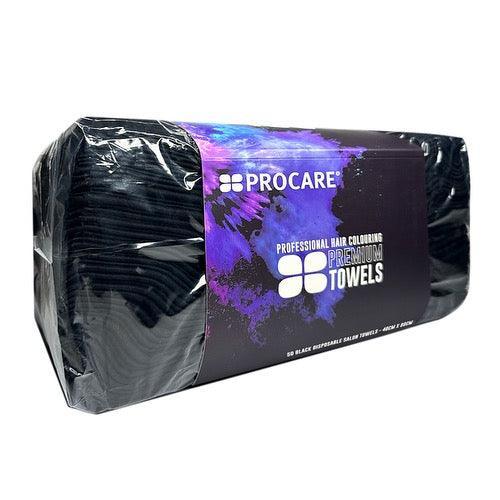 Procare 50 Premium Disposable Towels – Black - Allure Hair Supplies