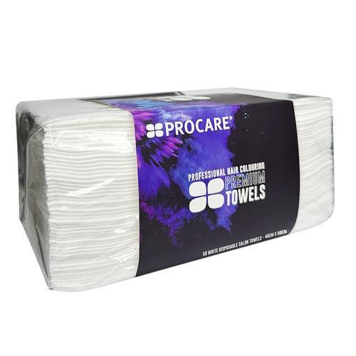 Procare 50 Premium Disposable Towels – White - Allure Hair Supplies