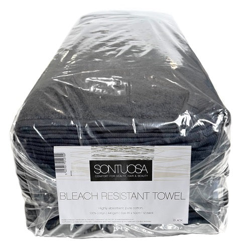 Black Bleach Resistant Towel – 12 pack