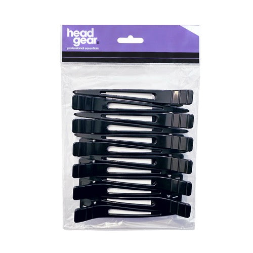 Head Gear ABS Black Hair Clips - 12pcs