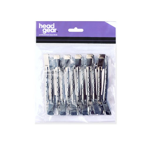 Head Gear Metal Section Clips 12 pk - Silver