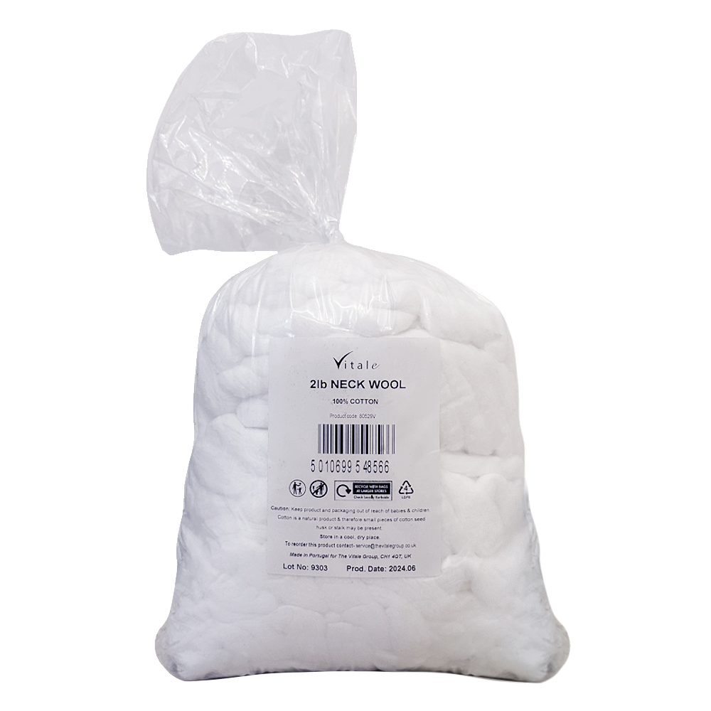 100% Pure Cotton Neck Wool - 2lb