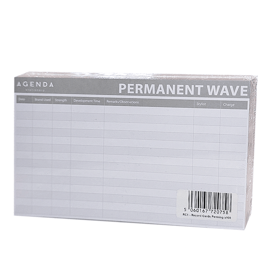 Agenda Perming Record Cards RC1 - 100pc - Allure Hair Supplies 