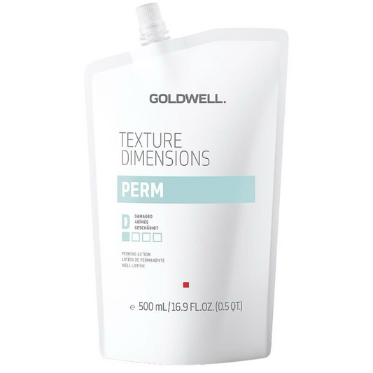 Goldwell Texture Dimensions perm lotion pouch for damaged hair, 500ml salon haircare product