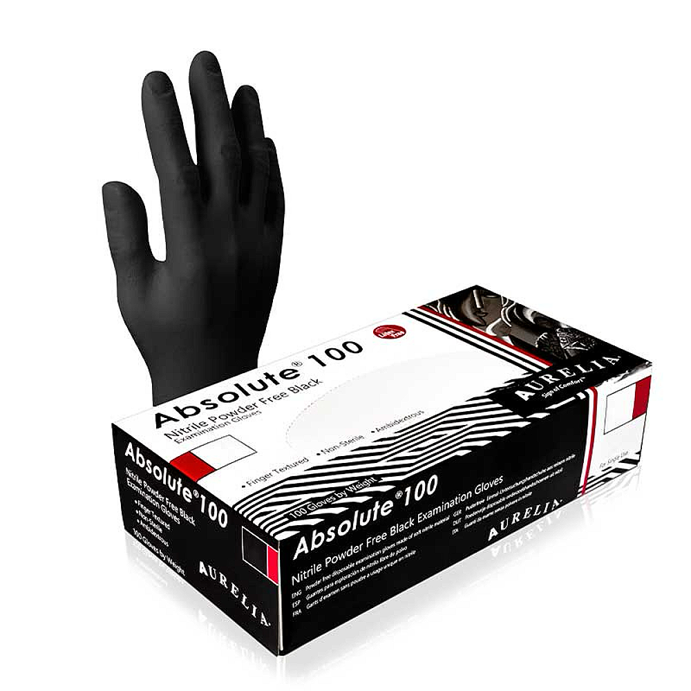 Nitrile Powder Free Black Gloves - 100 pairs