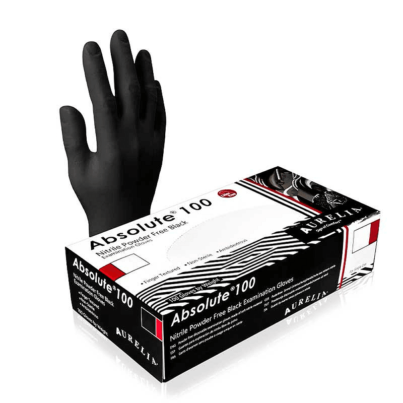 Nitrile Powder Free Black Gloves - 100 pairs - Allure Hair Supplies 