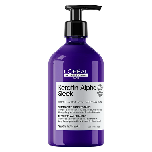 Keratin Alpha Sleek Professional Shampoo 500ml – Sulfate-Free Frizz Control