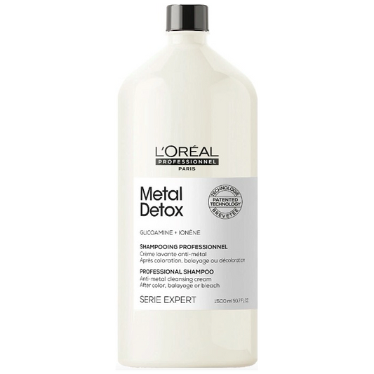 L'Oreal Metal Detox shampoo bottle on a white background