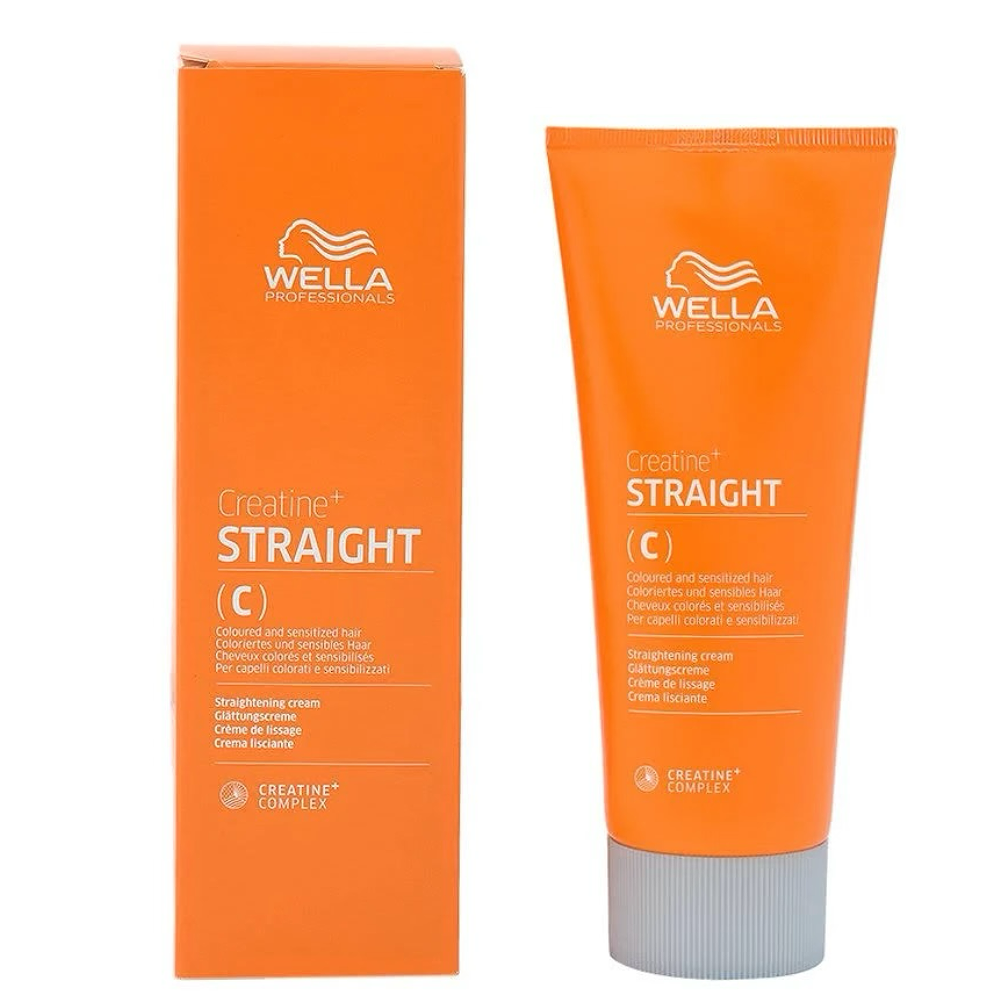 Wella Creatine+ Straight hair care product packaging on a white background